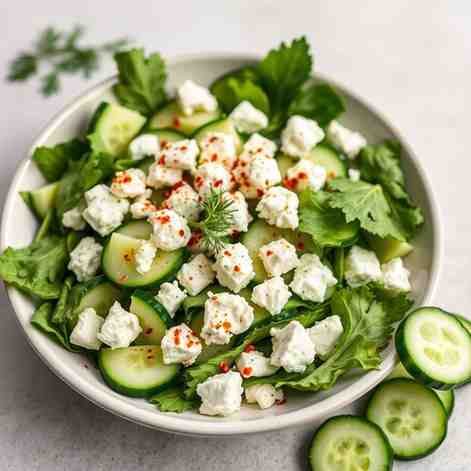 Crunchy Cucumber Feta Salad - Best Low Carb Vegetarian Recipe